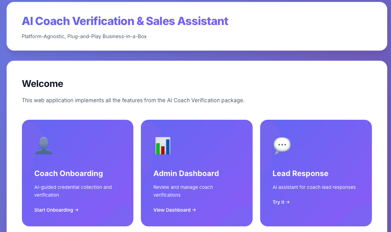 AI Coach Verification and Sales Assistant screenshot 1
